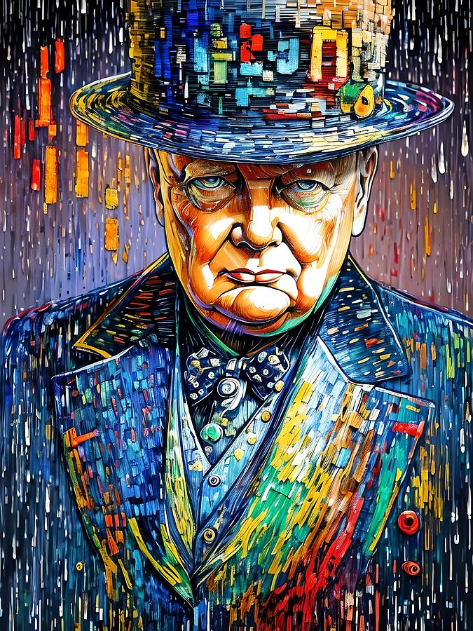 Winston Churchill Digital Art by Bliss Of Art - Pixels Merch