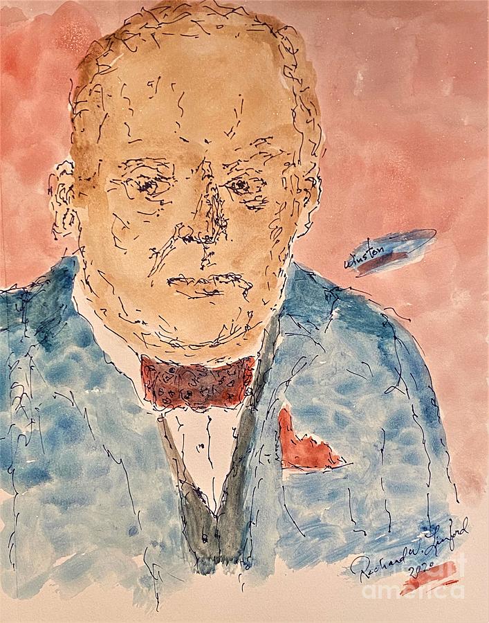 Winston Churchill Painting by Richard W Linford