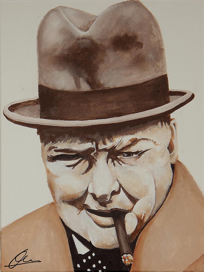Winston Churchill Painting by Wayne Hughes - Pixels