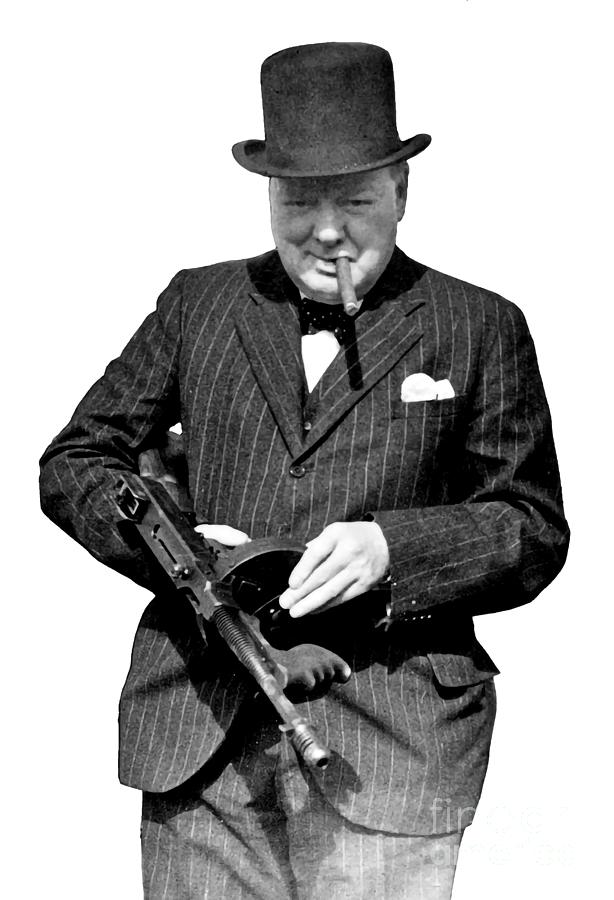 Winston Churchill With A Tommy Gun Photograph by Wc - Fine Art America