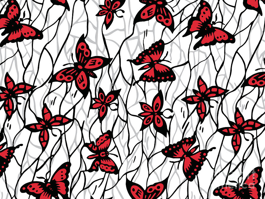Winston Salem Butterflies Wax Print Design Digital Art by Scheme Of Things Graphics