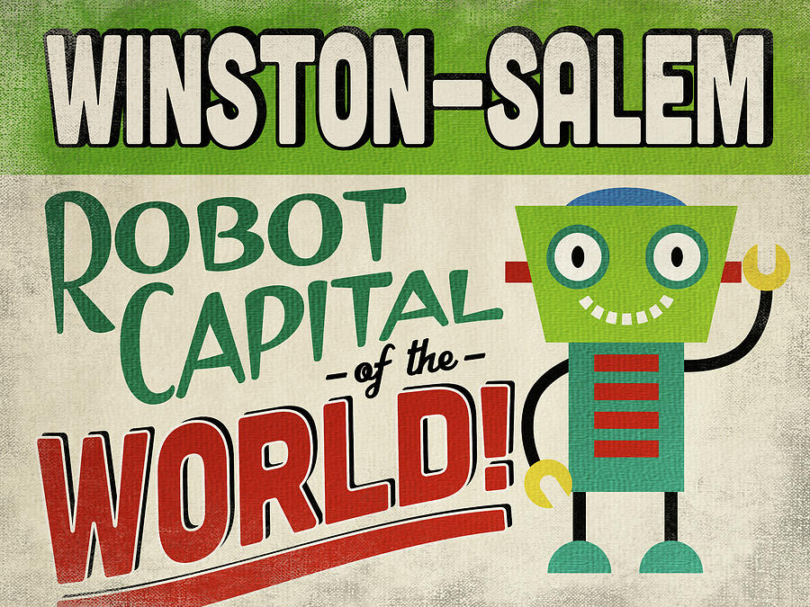 Winston-salem Digital Art - Winston-Salem North Carolina Robot Capital by Flo Karp