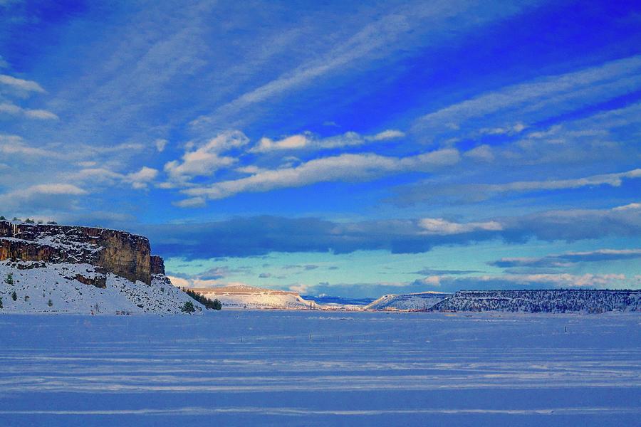 Winter along the rimrock and Crooked River Photograph by Brent Bunch