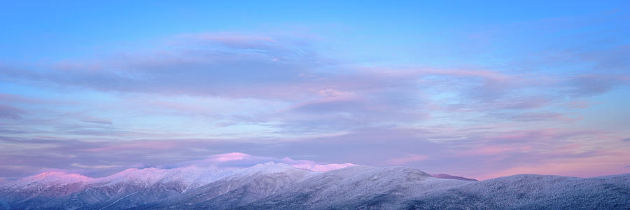 Mountain Photograph - Winter Alpenglow, Presidential Range, NH. by Jeff Sinon