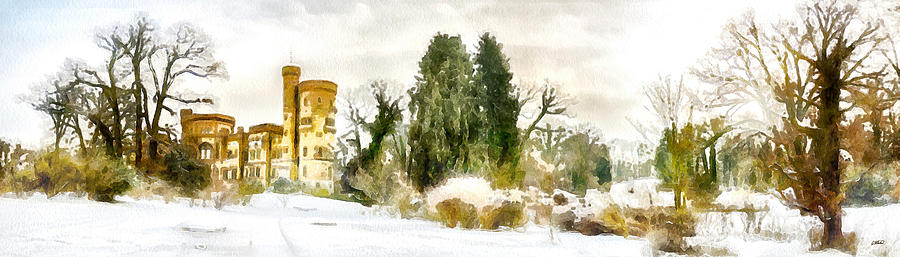 Winter at Bablesberg Palace, Pottsdam Germany - DWP2984011 Painting by Dean Wittle