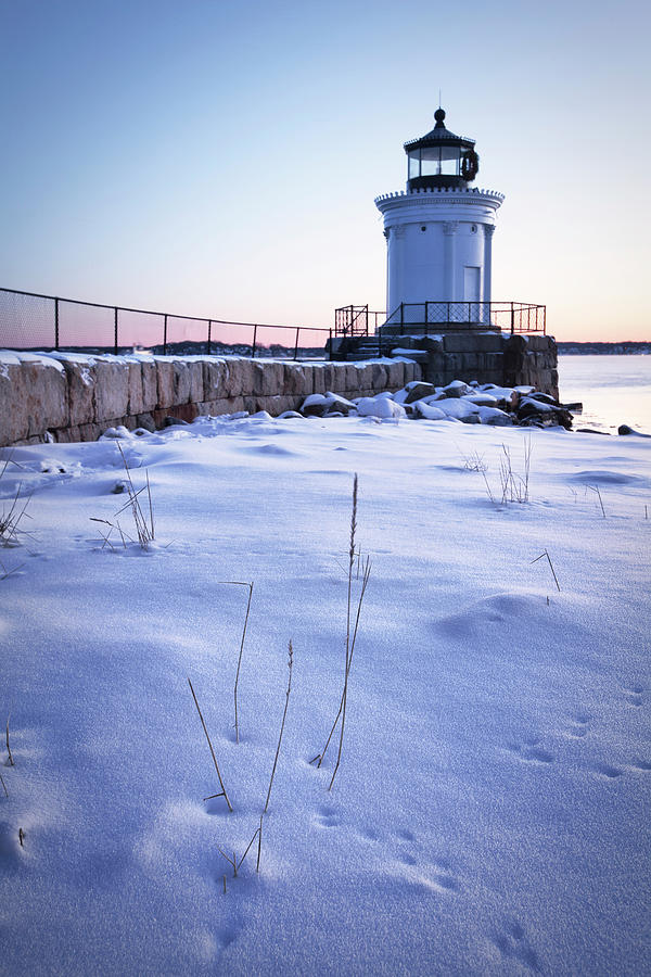 Winter at Bug Light - Portland Harbor Photograph by Eric Gendron