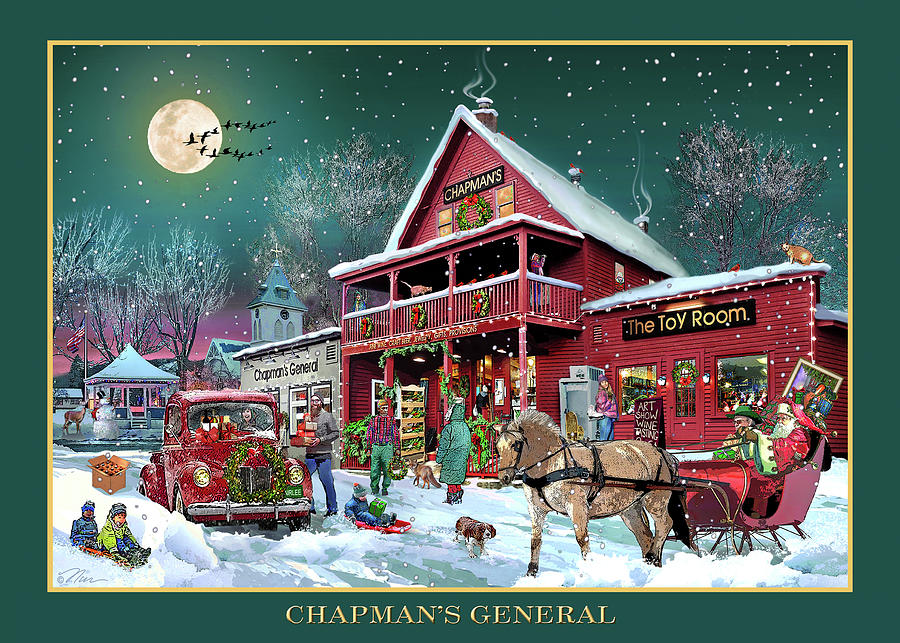 Winter at Chapmans General in Fairlee, Vermont Digital Art by Nancy Griswold