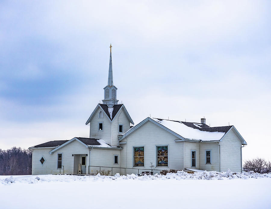 Winter At Country Church Photograph by Scott Smith