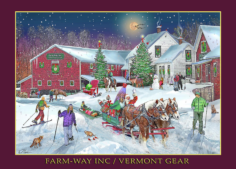Winter at Farm Way Inc Outfitters for Man and Beast Digital Art by Nancy Griswold