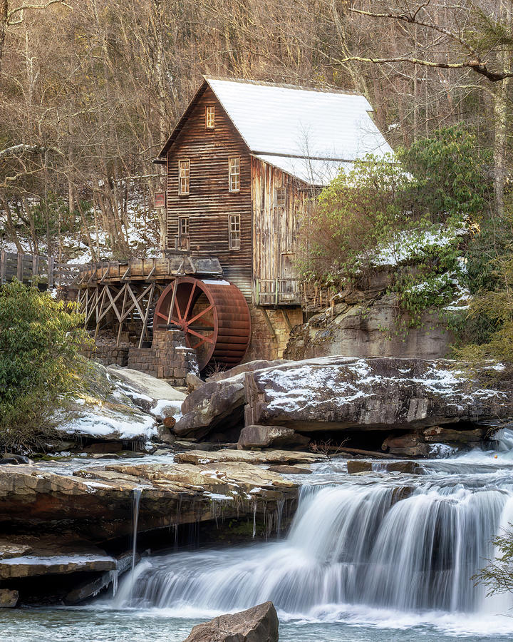 Winter at Glade Creek Grist Mill Photograph by Susan Rissi Tregoning