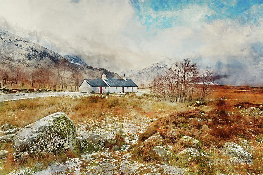 Mountain Digital Art - Winter at Glencoe by Tim Vogel
