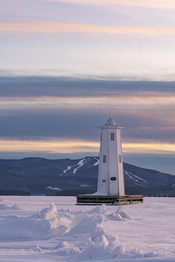 Winter at Herrick Cove Lighthouse Photograph by Inge Van Balkom - Fine