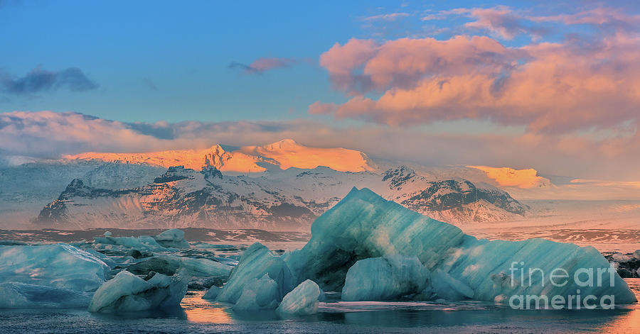 Winter at Jokulsarlon glacier lake, Iceland Photograph by Henk Meijer Photography