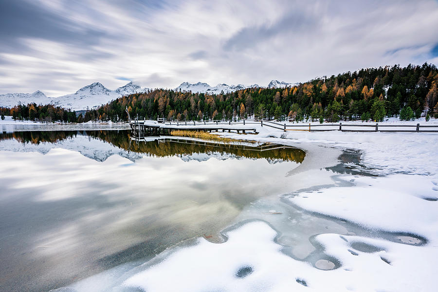 Winter at Lake Staz Photograph by Ewa Jermakowicz