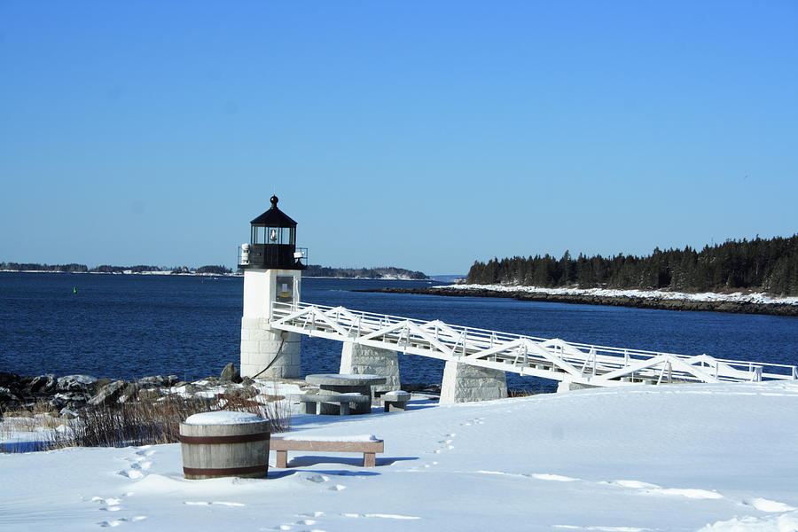 Winter at Marshall Point Light Photograph by Doug Mills