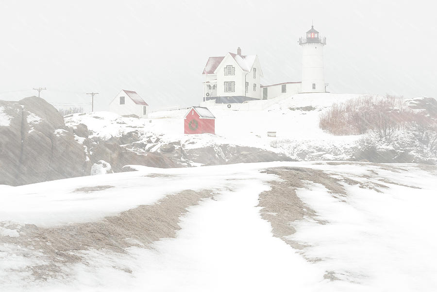 Winter At Nubble Light Photograph by Jeff Bazinet - Fine Art America