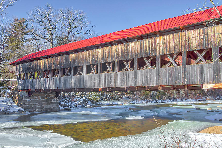 Winter at the Albany Covered Bridge Photograph by Juergen Roth