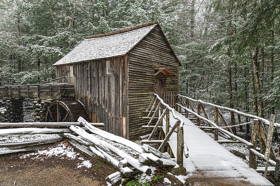 Winter at the Cable Mill in Cades Cove I Photograph by Douglas Wielfaert