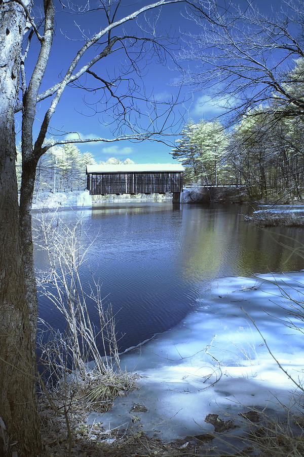 Winter at the County Covered Bridge - Hancock, NH Photograph by Joann Vitali