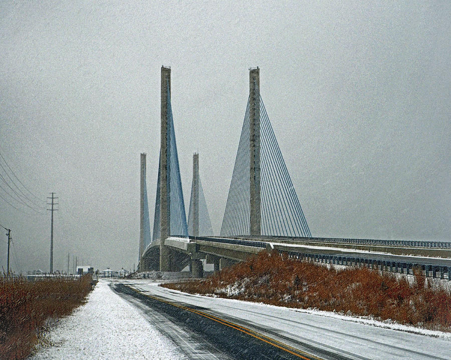 Winter at the Indian River Inlet Bridge Photograph by Bill Swartwout