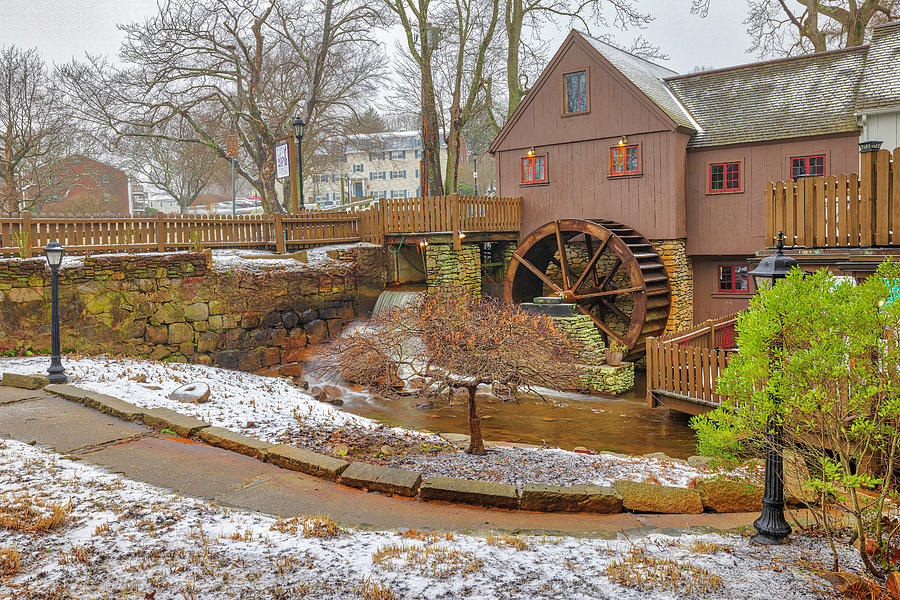Winter at the Jenney Grist Mill Plymouth Massachusetts Photograph by Juergen Roth