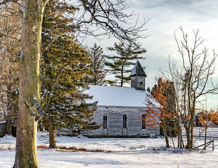 Winter Photograph - Winter At The Martindale Church  by Scott Smith