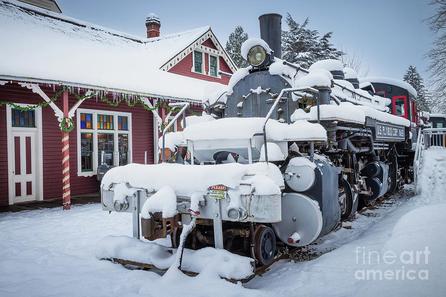 Winter at the Northwest Railway Museum Photograph by Inge Johnsson
