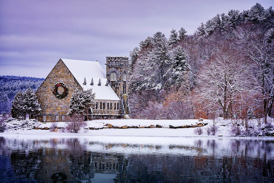 Winter Photograph - Winter at the Old Stone Church by Rick Berk