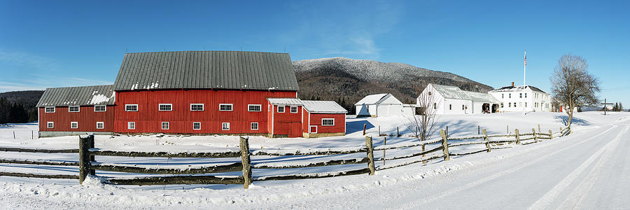 Winter At The Pioneer Farm - Columbia, NH Photograph by John Rowe