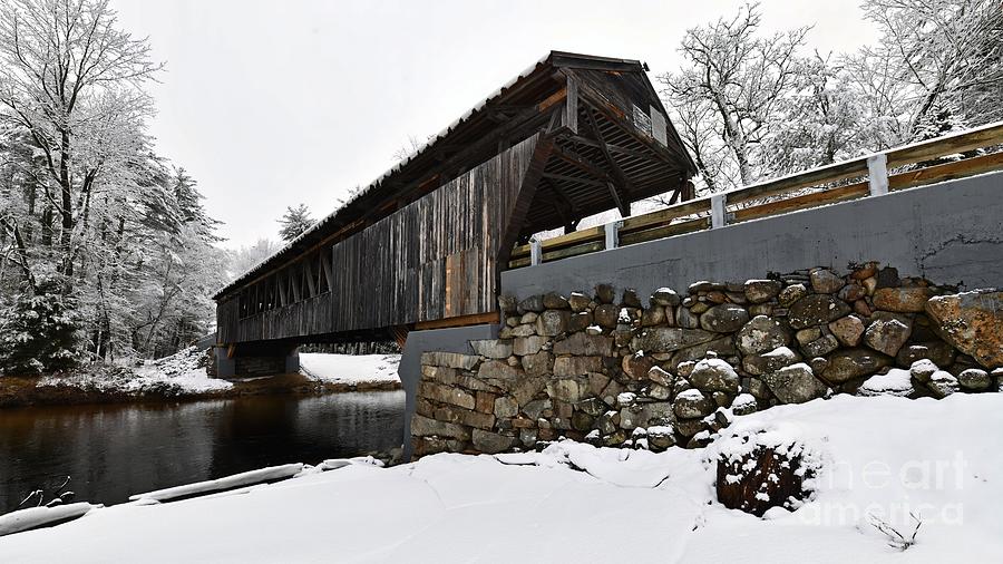 Winter at the Whittier Covered Bridge  Photograph by Steve Brown