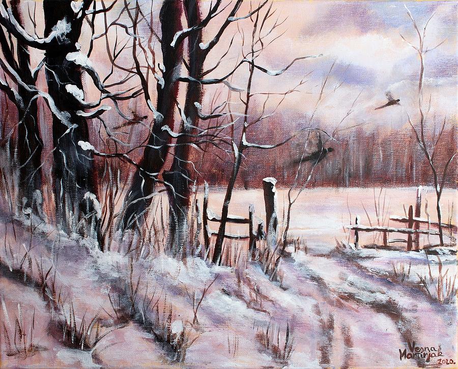 Winter atmosphere Painting by Vesna Martinjak
