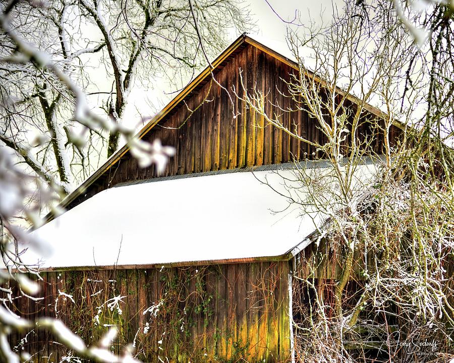 Winter Barn DS Photograph by Jerry Sodorff