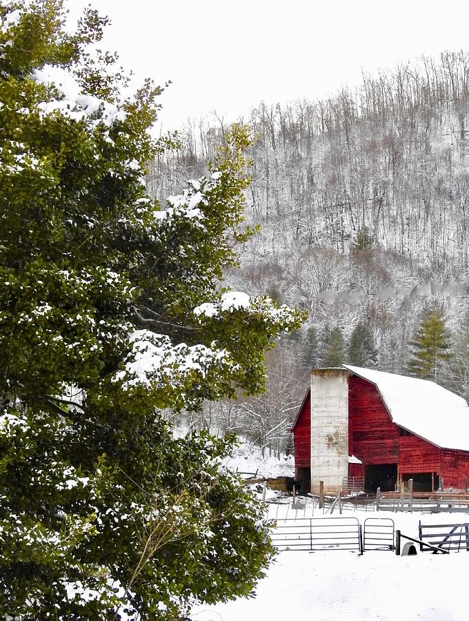 Winter Barn Photograph by Kathy Ozzard Chism
