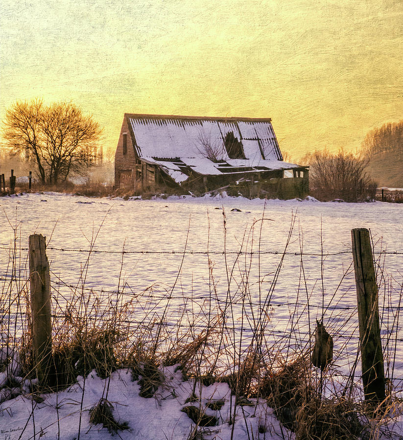 Winter Photograph - Winter Barn Take Two by Wim Lanclus