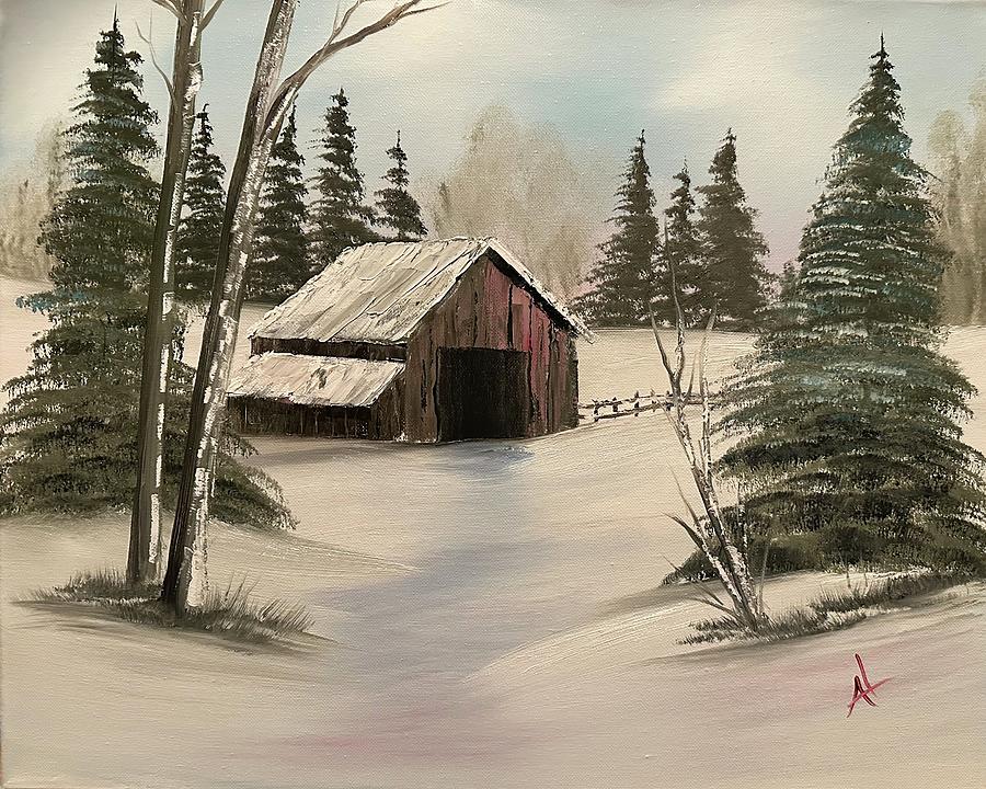 Winter Barn Painting By Adam Lashley - Fine Art America