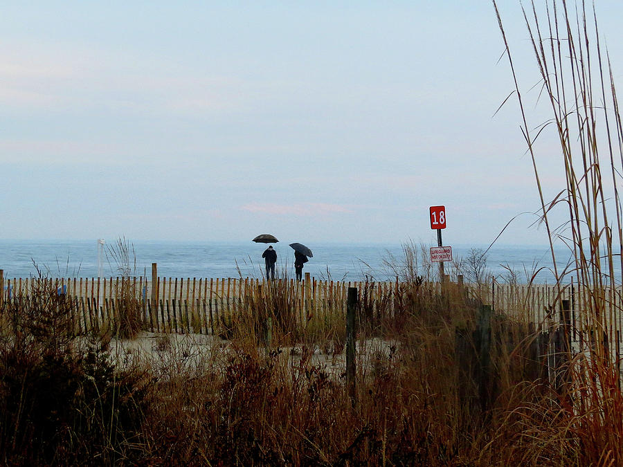 Winter Beach Scene in Cape May, New Jersey Photograph by Linda Stern
