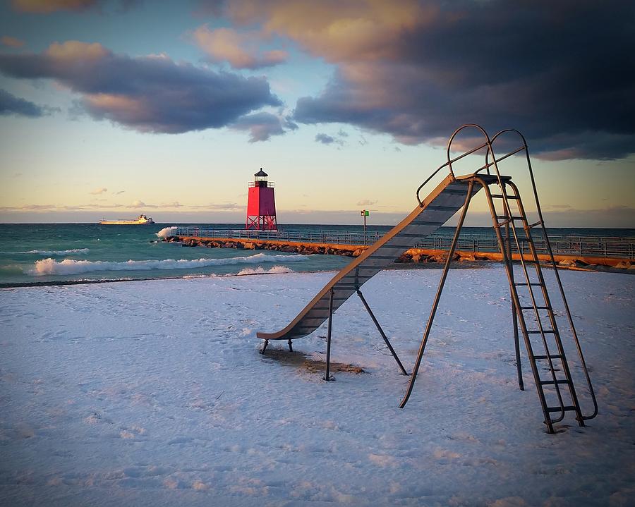 Winter Beach Sunset Photograph by LuAnn Griffin - Fine Art America