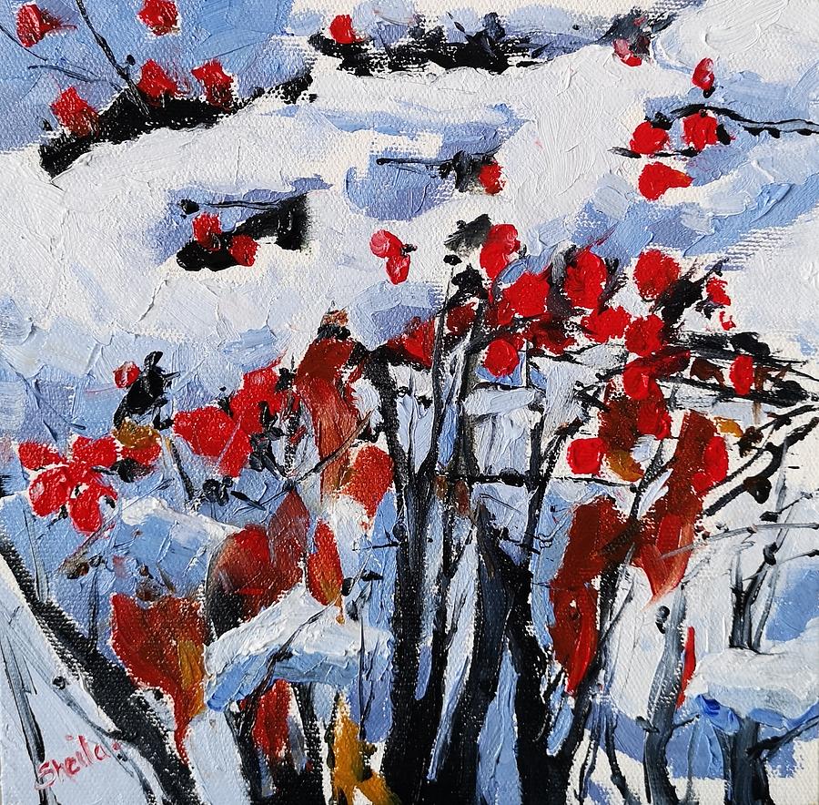 Winter Berries Painting by Sheila Romard