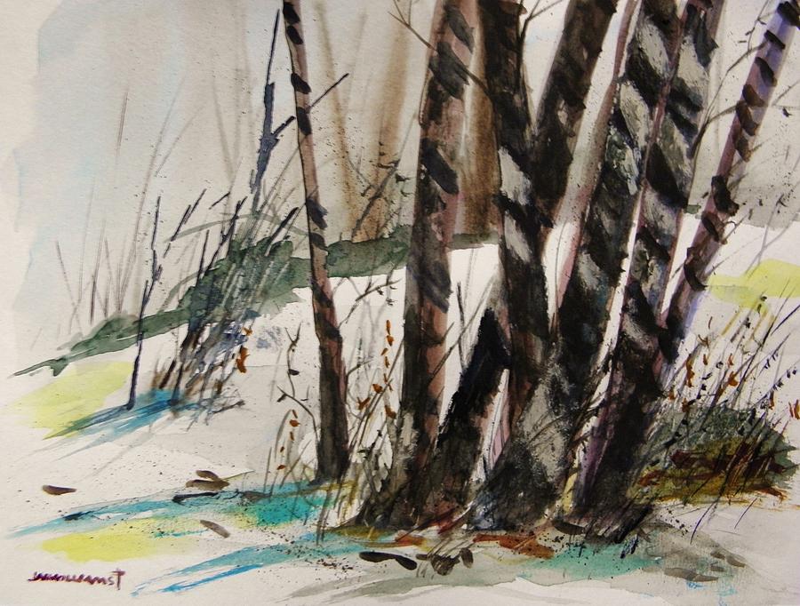 Winter Birches Painting by John Williams
