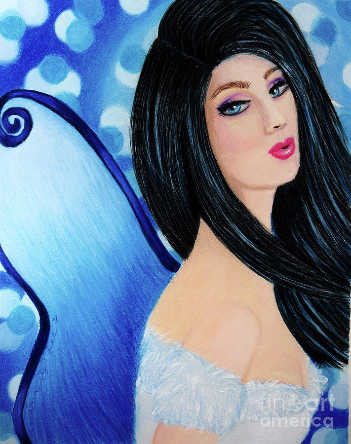 Winter Blue Fairy Painting by Dorothy Lee