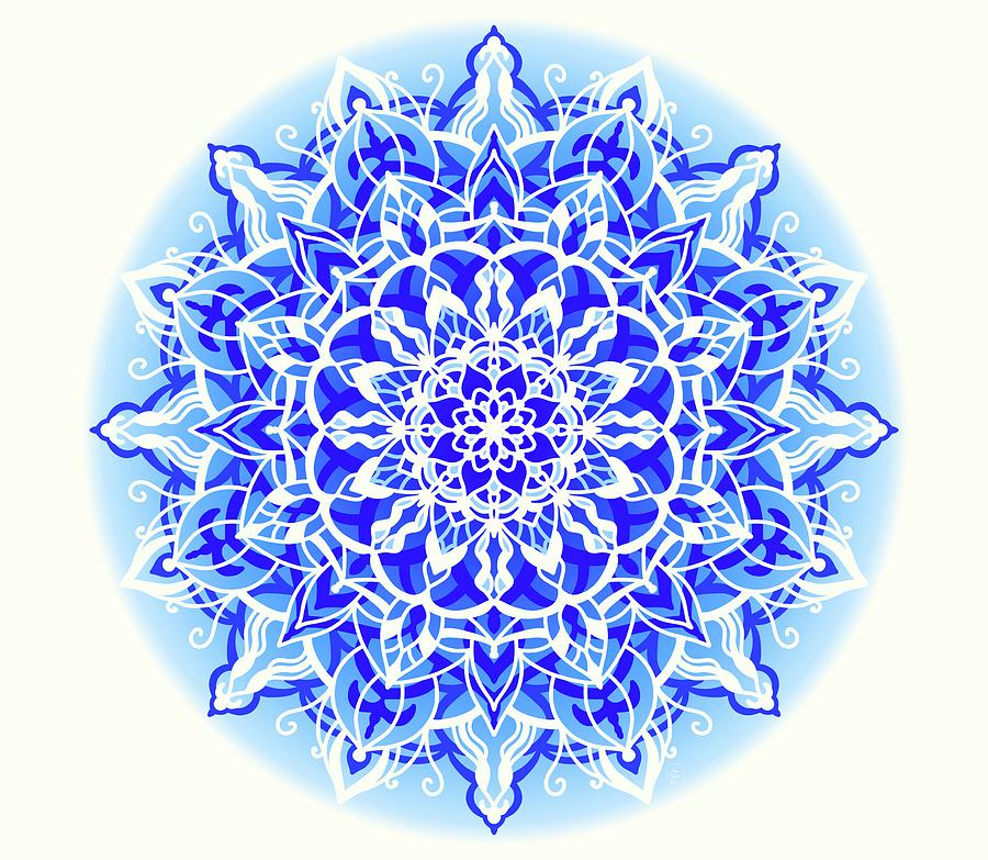 Winter Blue Mandala Digital Art by Angie Tirado
