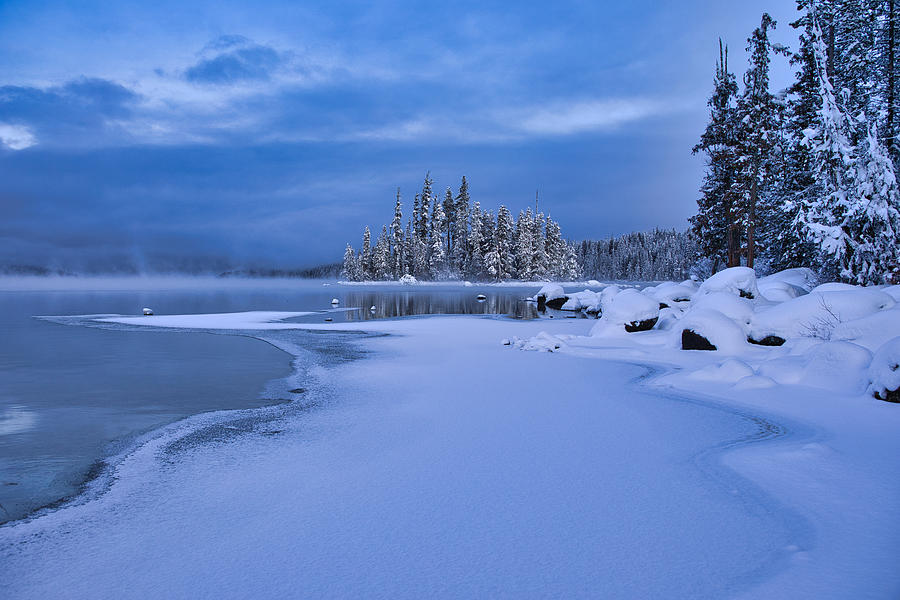 Winter Blues at Lake Wenatchee Photograph by Lynn Hopwood