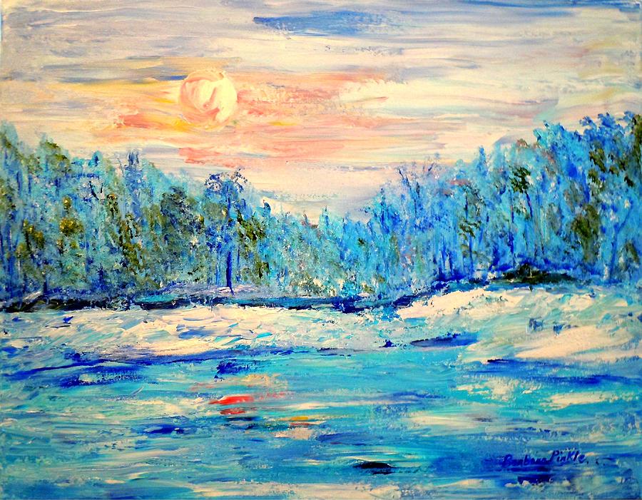 Winter Blues Painting by Barbara Pirkle