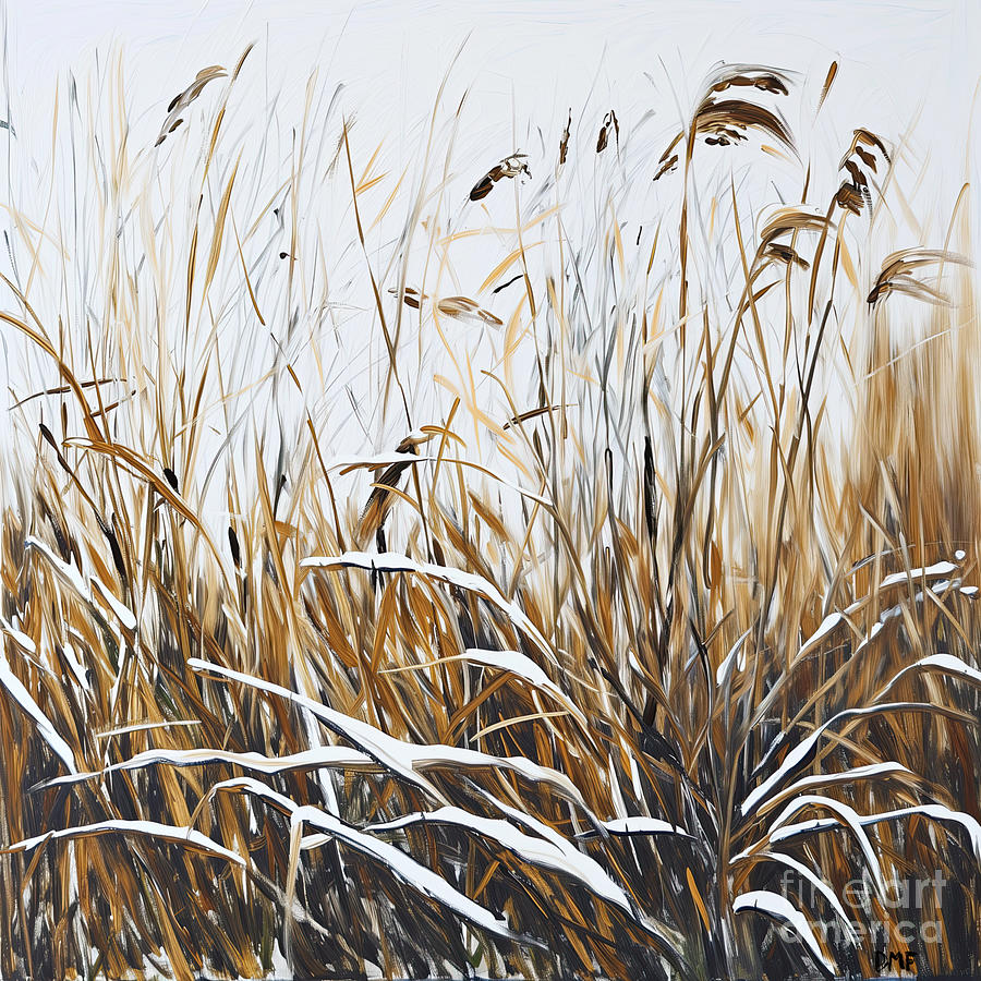 Winter Bog Grasses Painting by Dragica Micki Fortuna