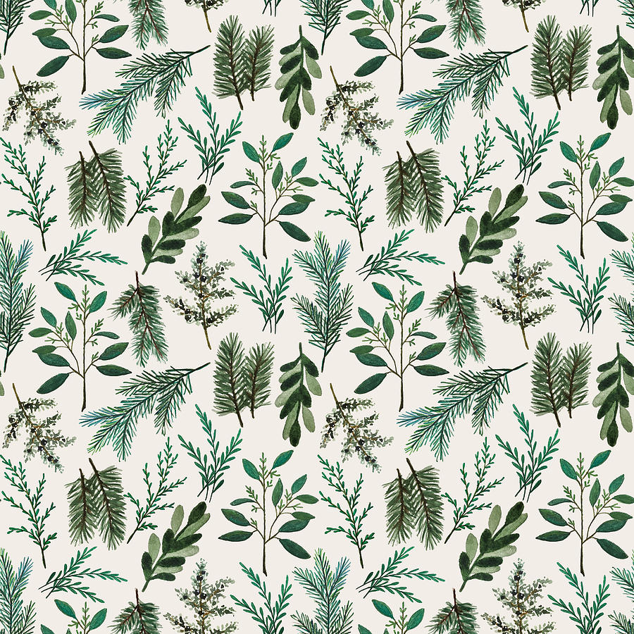 Christmas Floral Pattern by Lauren Ullrich