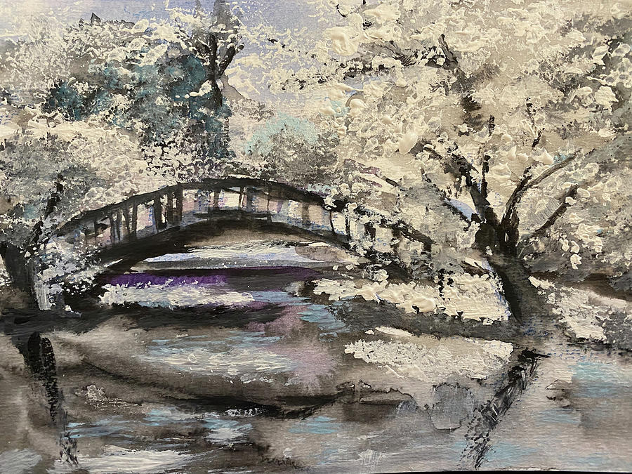 Winter Bridge Painting by Larry Whitler
