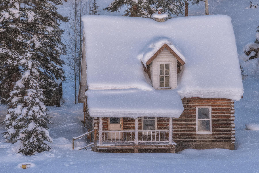 Aspen Photograph - Winter Cabin by Darren White