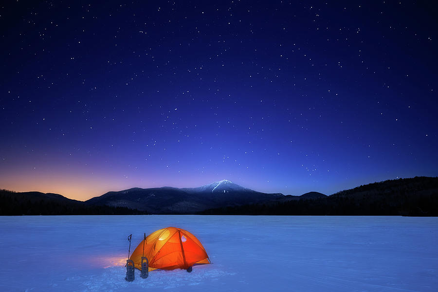 Winter camping Photograph by Henry w Liu