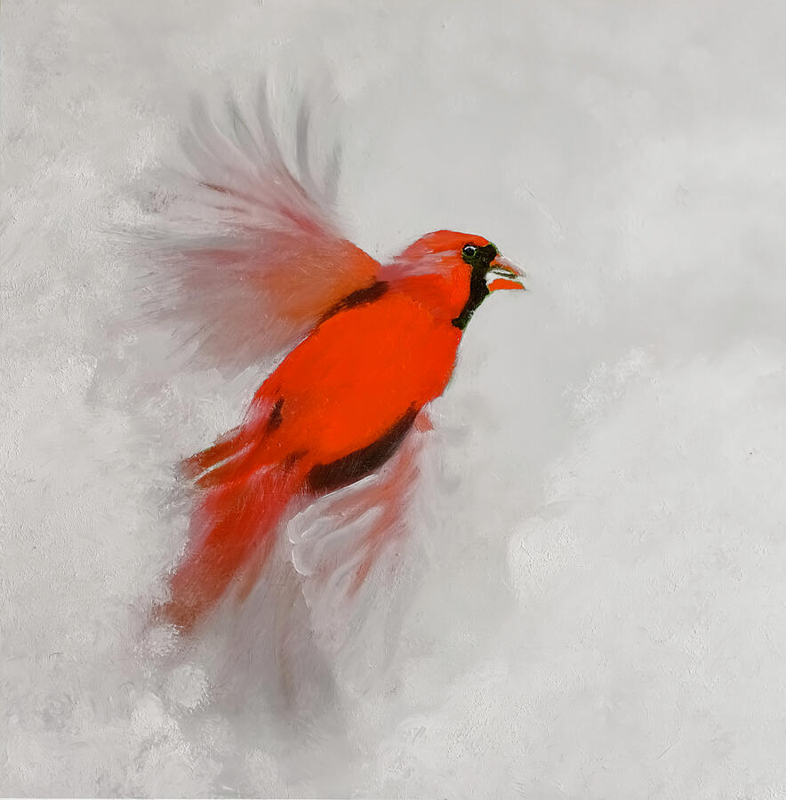 Winter Cardinal Painting by Sandra Silva