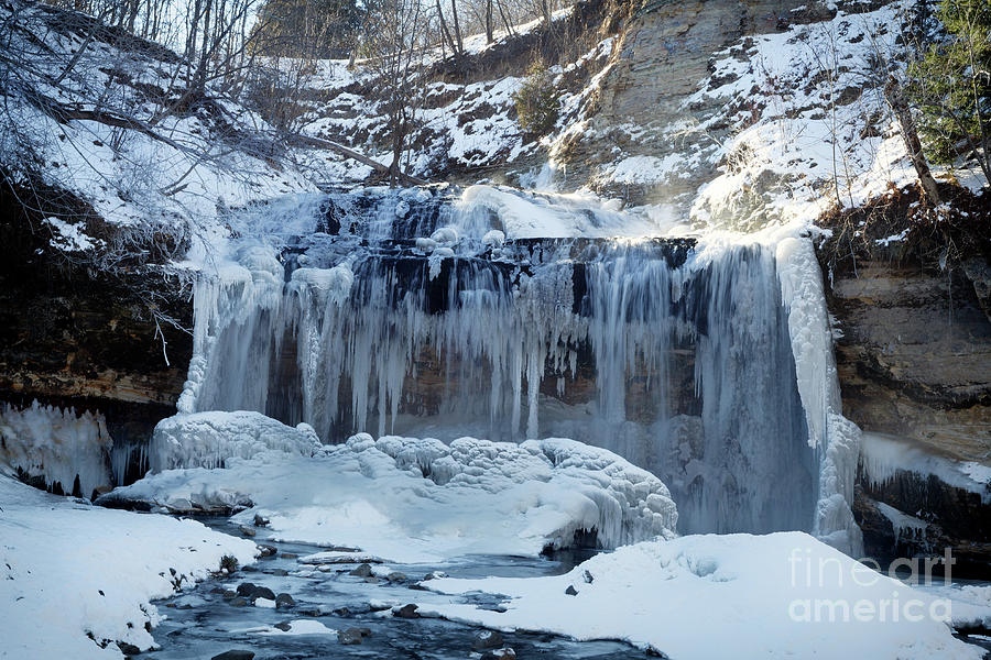 Winter Cascade Close Photograph by Natural Focal Point Photography